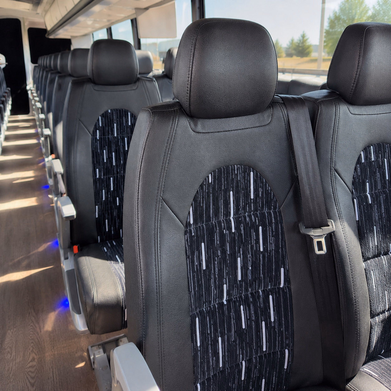columbia charter bus services interior